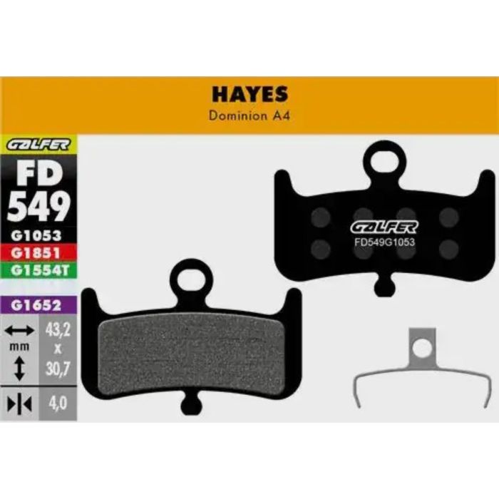 Galfer Standard Bike Disc Brake Pad - Hayes - Dominion A4