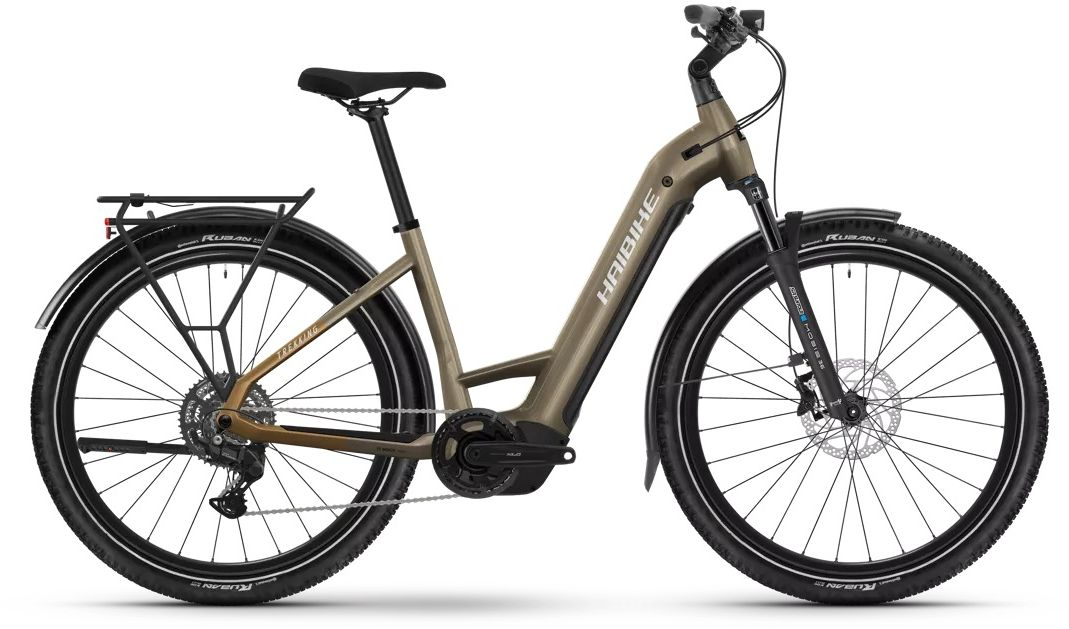 Haibike Trekking 6.5 Low Step Electric Trekking Bike LARGE / 50CM toffee/sand/silver - gloss - Cycles UK