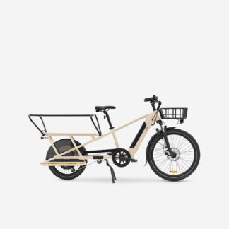 Rear Loading Electric Longtail Cargo Bike R500e - Beige