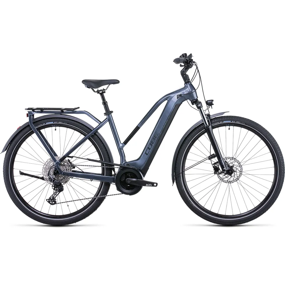Cube Touring Hybrid Pro 625 Trapeze Electric Bike 2022 Grey/Black