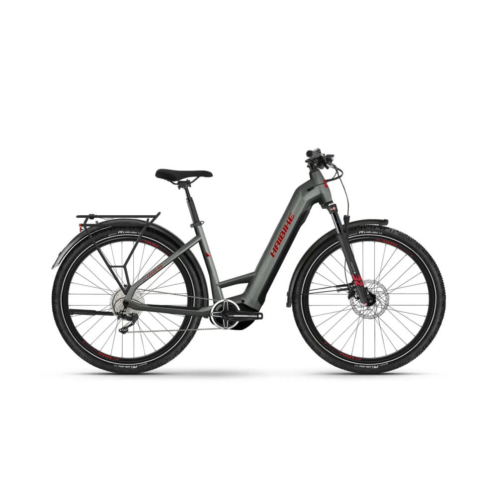 Haibike Trekking 5 Low Electric Bike 2024 Acacia Haze/Met Red